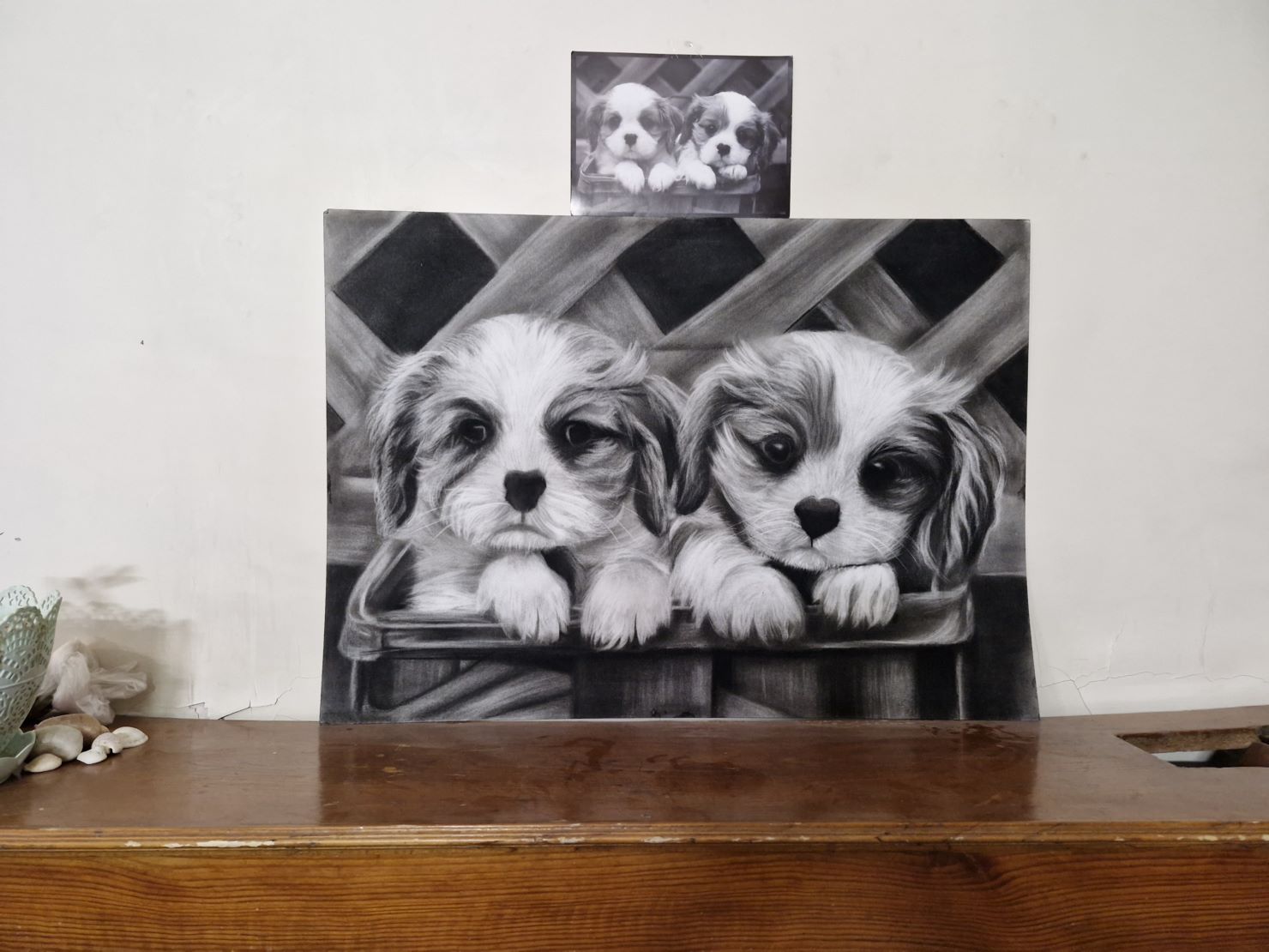 تابلو سیاه قلم هایپر رئال